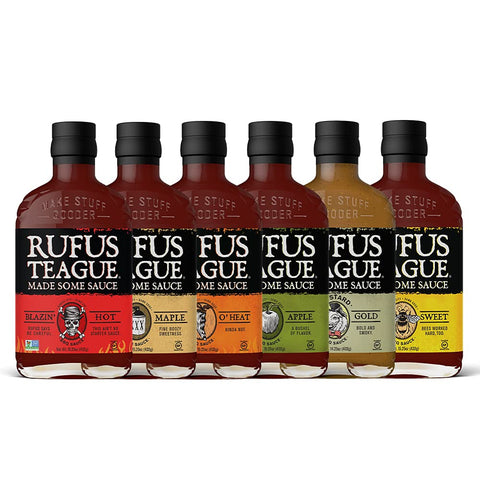 Image of Rufus Teague - Variety BBQ Sauce Pack - Premium Barbecue Sauce - 6 Bottles