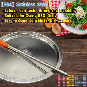 BBQ Stainless Steel Vertical Skewer Grill-Al Pastor Skewer Hack-Removable Brazilian Barbecue Skewer Stand- Meat Spit Great for Shawarma, Whole Chickens,Large Meat,Sausage,Steak