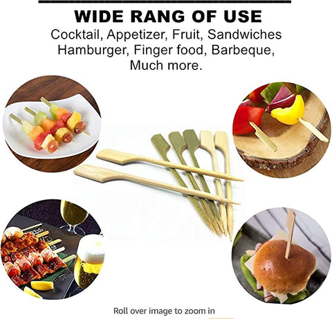 Image of 4.7 Inch (260 Pack) Bamboo Wooden Paddle Picks Skewers for Cocktail，Cocktail Picks for Drinks ，Toothpicks，Appetizers，Bbq，Fruit Kabobs，Sandwich，Barbeque Snacks.…