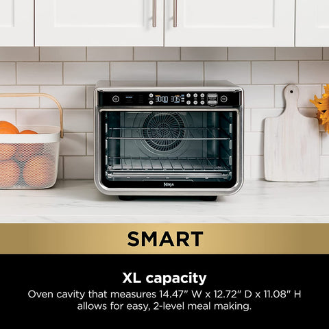 Image of DT251 Foodi 10-In-1 Smart XL Air Fry Oven, Bake, Broil, Toast, Roast, Digital Toaster, Thermometer, True Surround Convection up to 450°F, Includes 6 Trays & Recipe Guide, Silver