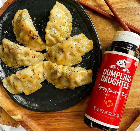 Image of Dumpling Daughter - Spicy Sweet Soy Sauce (8 Oz) - Brown Sugar Sweetened Dumplings Sauce Balanced with Spicy Chili Oil - the Perfect Asian Dipping Sauce