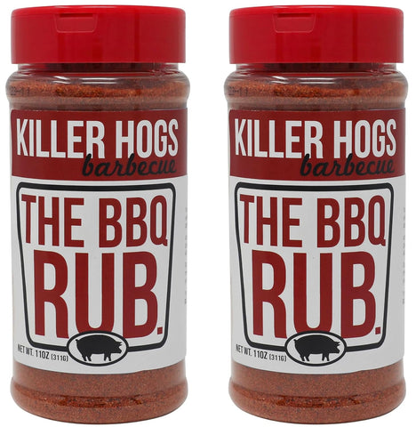 Image of Killer Hogs the BBQ Rub Pack of 2 Bottles | Championship Grill Seasoning for Beef, Steak, Burgers, Pork, and Chicken | Contains Two 11 Ounce Bottles (2-Pack)