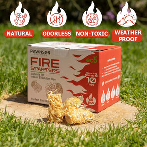 Fire Starters for Fireplace, Campfire, Wood Stove, Chimney, Pizza Oven, Fire Pit, Smoker, Grill, BBQ - All Weather Tumbleweeds Starter - Natural Odorless Indoor Outdoor Charcoal Firestarters 60 Pack